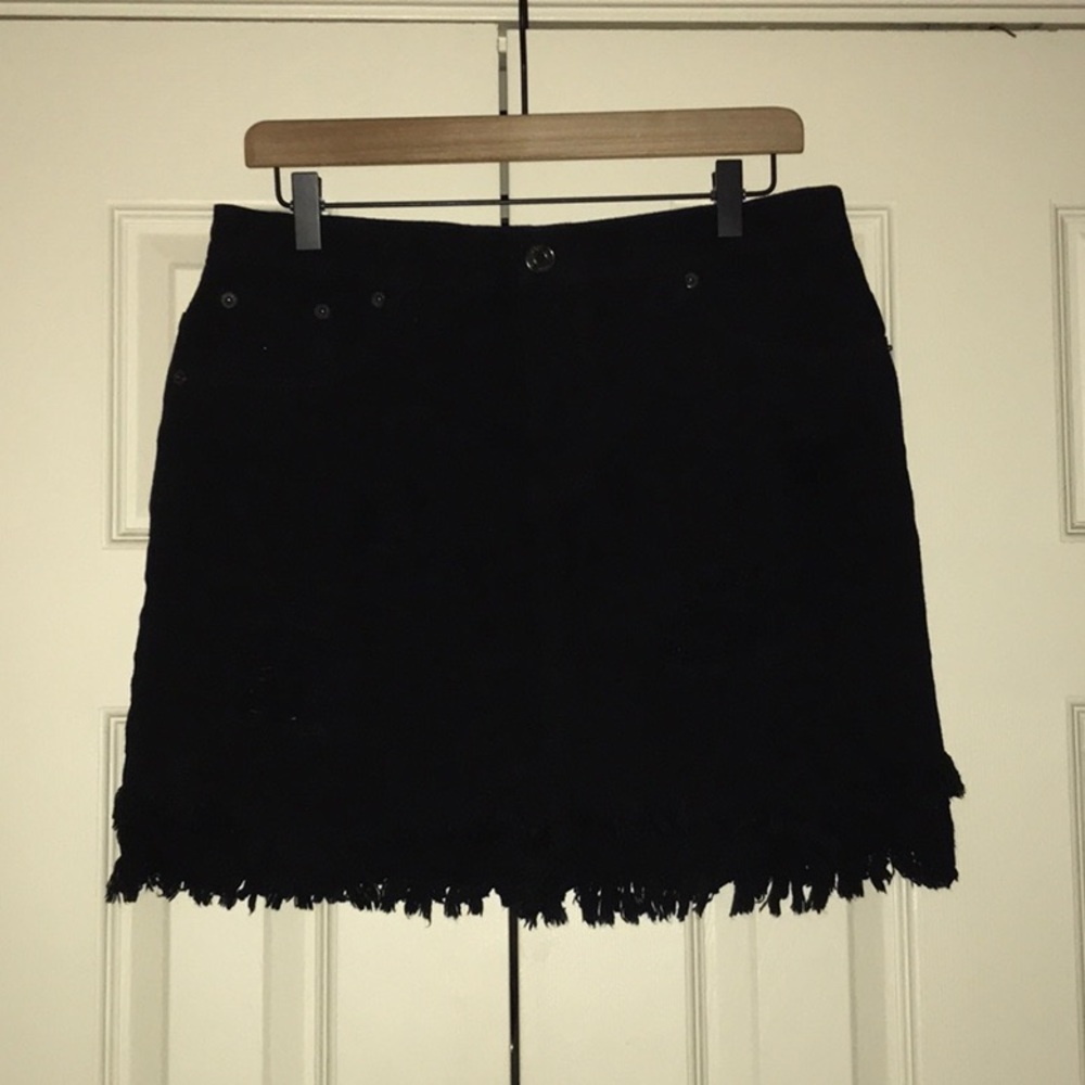 Black Distressed Mini Skirt
